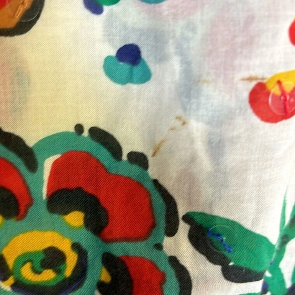 Tory Burch Floral Sequin Cotton Tunic Blouse Multi Color Size 0 Lightweight